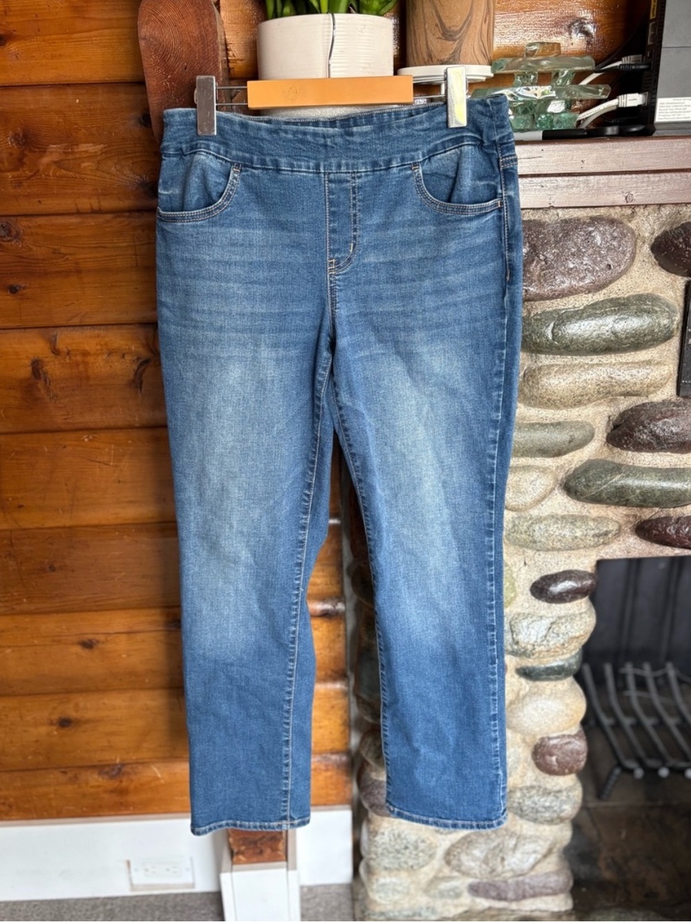 R Jeans Pull-On Slim Straight Stretch Denim Jeans Size 30 Comfort Fit